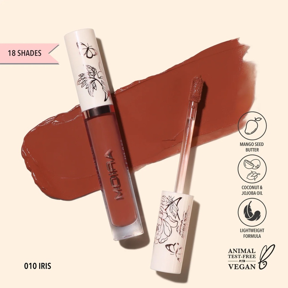 Moira- Lip Plush Cream- 10 iris - Nude Brown Cream Lipstick
